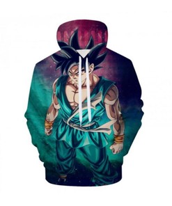 Dragon Ball Anime Harajuku Goku 3D Hoodie Zipper Hoodie