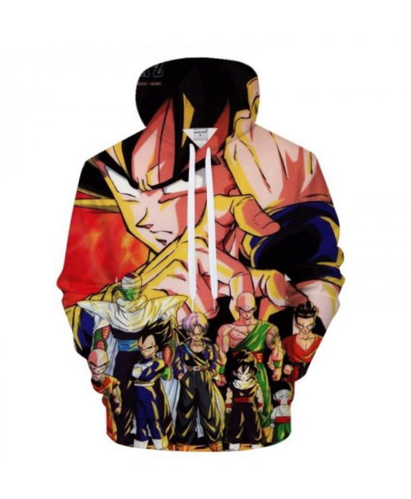 Dragon Ball Goku Anime Super Saiyan 3D Hoodie Zipper Hoodie