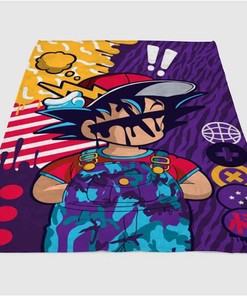Dragon Ball Z Pop Art Sherpa Fleece Blanket Gifts for Family, for Couple