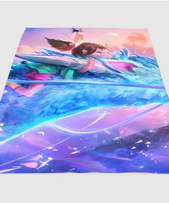 Dragon Chihiro Spirited Away Sherpa Fleece Blanket Gifts for Family, for Couple