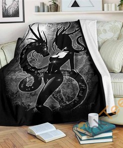 Dragon Lady Sherpa Fleece Blanket Gifts for Family, for Couple