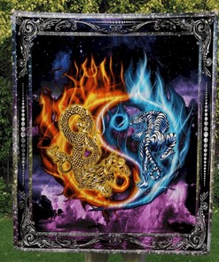 Dragon Tiger Yin Yang Yin Yang Lo Quilt Blanket Bedding Set