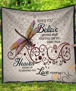 Dragonfly Believe Design Customizable Quilt Blanket Bedding Set for Home Decor