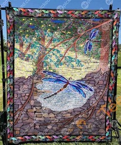 Dragonfly Buddies In Garden Quilt Blanket Bedding Set