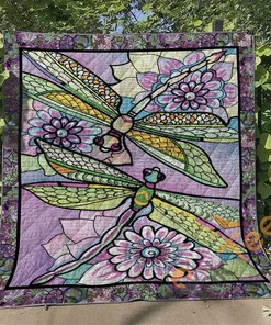 Dragonfly Colorfull Quilt Blanket Bedding Set