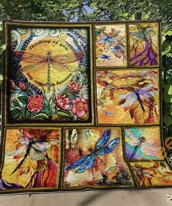 Dragonfly Floral Quilt Blanket Bedding Set With Pilliwcases Option