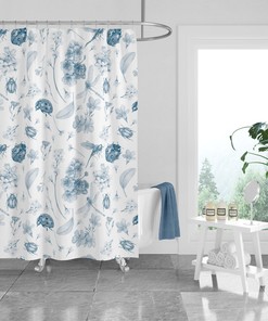 Dragonfly Floral Shower Curtain Optional Towels