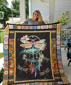 Dragonfly Hippie Dreamcatcher Hippie Quilt Blanket Bedding Set