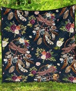 Dragonfly Quilt Blanket And Bedding Set Option