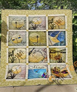 Dragonfly Quilt Blanket Bedding Set With Pillowcase Option
