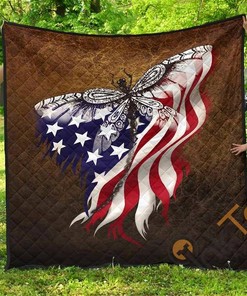 Dragonfly Us Flag Quilt