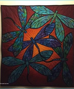 Dragonfly V3 Quilt Blanket
