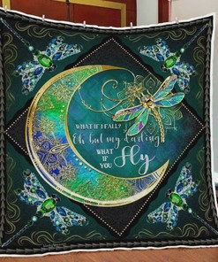 Dragonfly What If You Fall Oh But My Darling What If You Fly Quilt Blanket Bedding Set