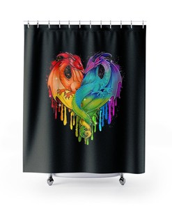 Dragons Shower Curtain, Bathroom Decor, Japanese Dragon Design Shower Curtain