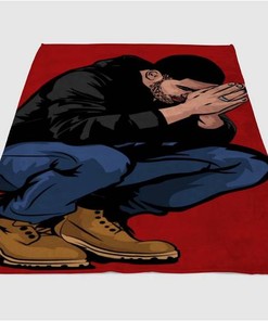 Drake Cartoon Sherpa Fleece Blanket Gifts for Family, for Couple