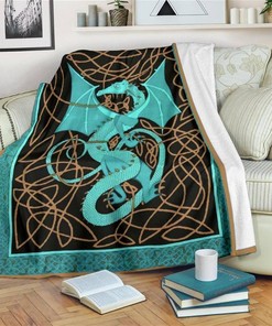 Draw Dragon Dragon Lover Sherpa Fleece Blanket Gifts for Family, for Couple