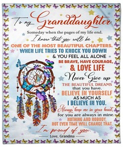 Dream Catcher Butterfly To My Granddaughter Blanket For Granddaughter From Grandma82