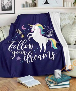 Dream Unicorn Sherpa Fleece Blanket Gifts for Family, for Couple