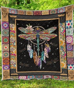 Dreamcatcher Native Dragonfly Amazing Gift Idea Quilt