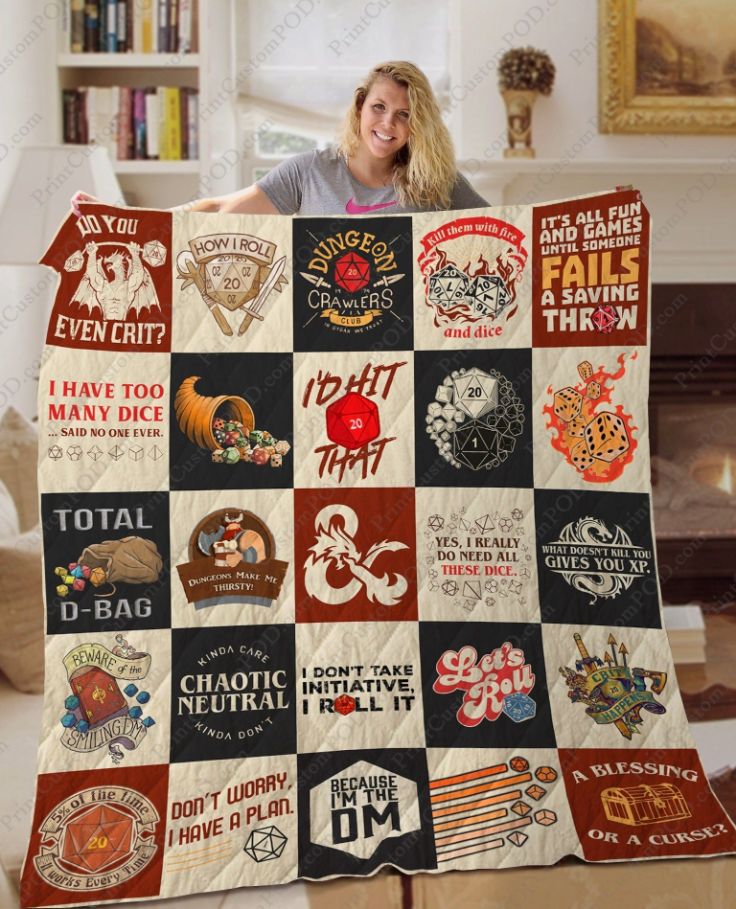 Dungeons And Dragons DandD Game Vintage Quilt Blanket Bedding Set Ver0
