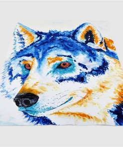 Duo Tune Wolf Sherpa Fleece Blanket Gifts for Family, for Couple