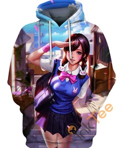 D.va School Uniform Hoodie 3D