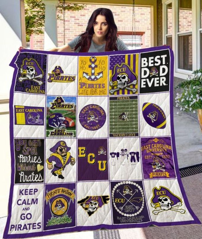 ECU Ncaa East Carolina Pirates Collection Combine Loved Quilt Blanket Bedding Set