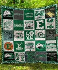 EMU Ncaa Eatern Michigan Eagles Collection Loved Quilt Blanket