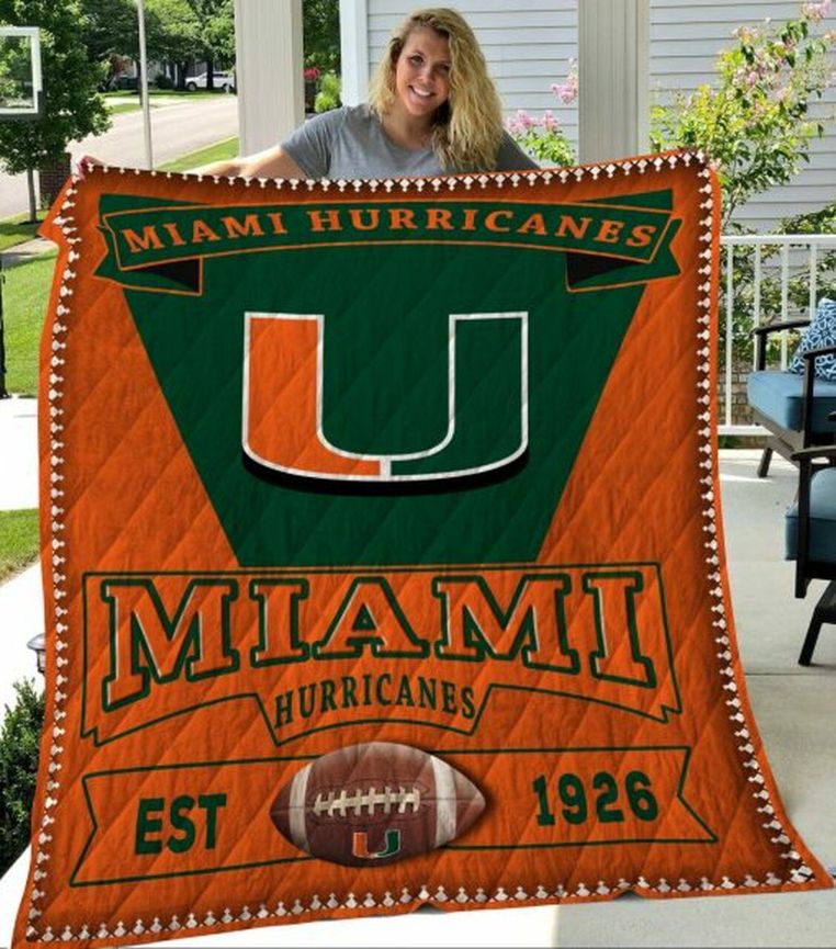 EST 1926 Ncaa Miami Hurricanes Collection Loved Quilt Blanket