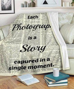 Each Photograph Is A Story Photographer Sherpa Fleece Blanket Gifts for Family, for Couple