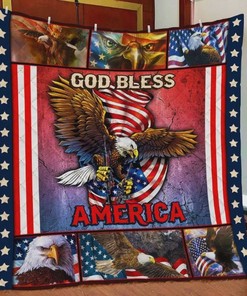 Eagle God Bless America Great Customized Quilt Blanket
