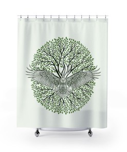 Eagle Green Shower Curtain, Bathroom Accessories, Art Shower Curtain, Shower Curtain Boho, Farmhouse Decoration, Cottage