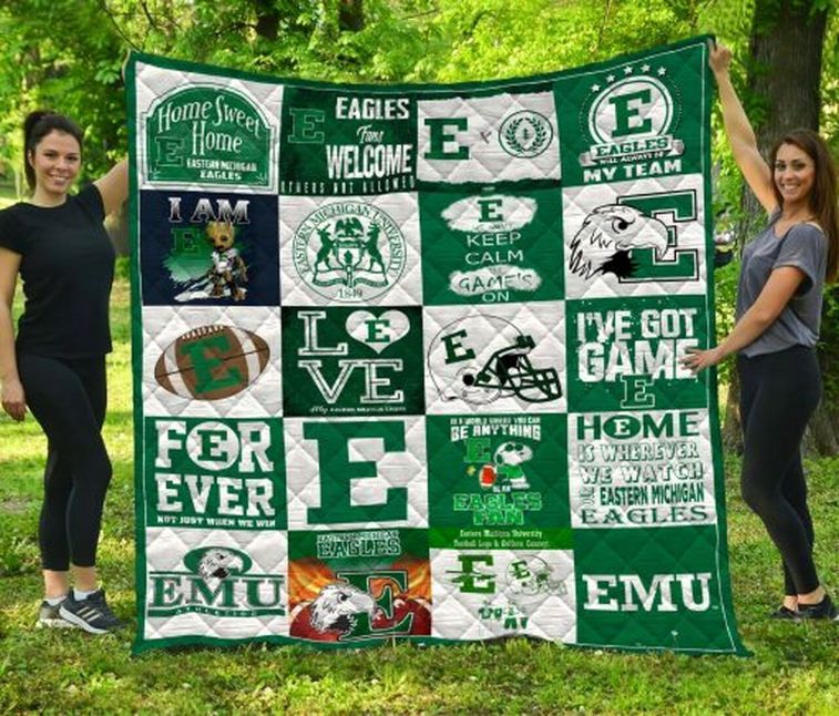 Eagles Ncaa Eatern Michigan Eagles Collection Quilt Blanket Bedding Set