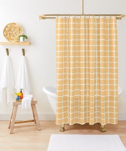 Earth-Colored Abstract Shower Curtain - A Minimalist Addition To Your Bathroom