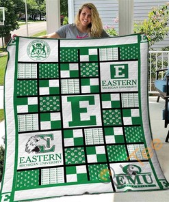 Eastern Michigan Eagles Quilt Blanket Bedding Set