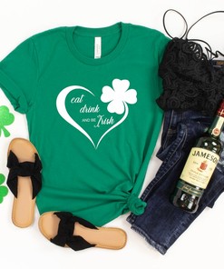 Eat Drink and Be Irish Shirt, St. Patrick's Day Shirt, Shamrock Tee, Patrick's Day Gift, Patrick's Day Family Matching Shirt, Drinking Shirt