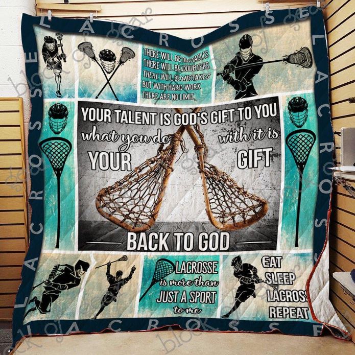 Eat Sleep Lacrosse Repeat Quilt Blanket Bedding Set