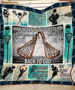 Eat Sleep Lacrosse Repeat Quilt Blanket Bedding Set