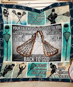 Eat Sleep Lacrosse Repeat Quilt Blanket Bedding Set