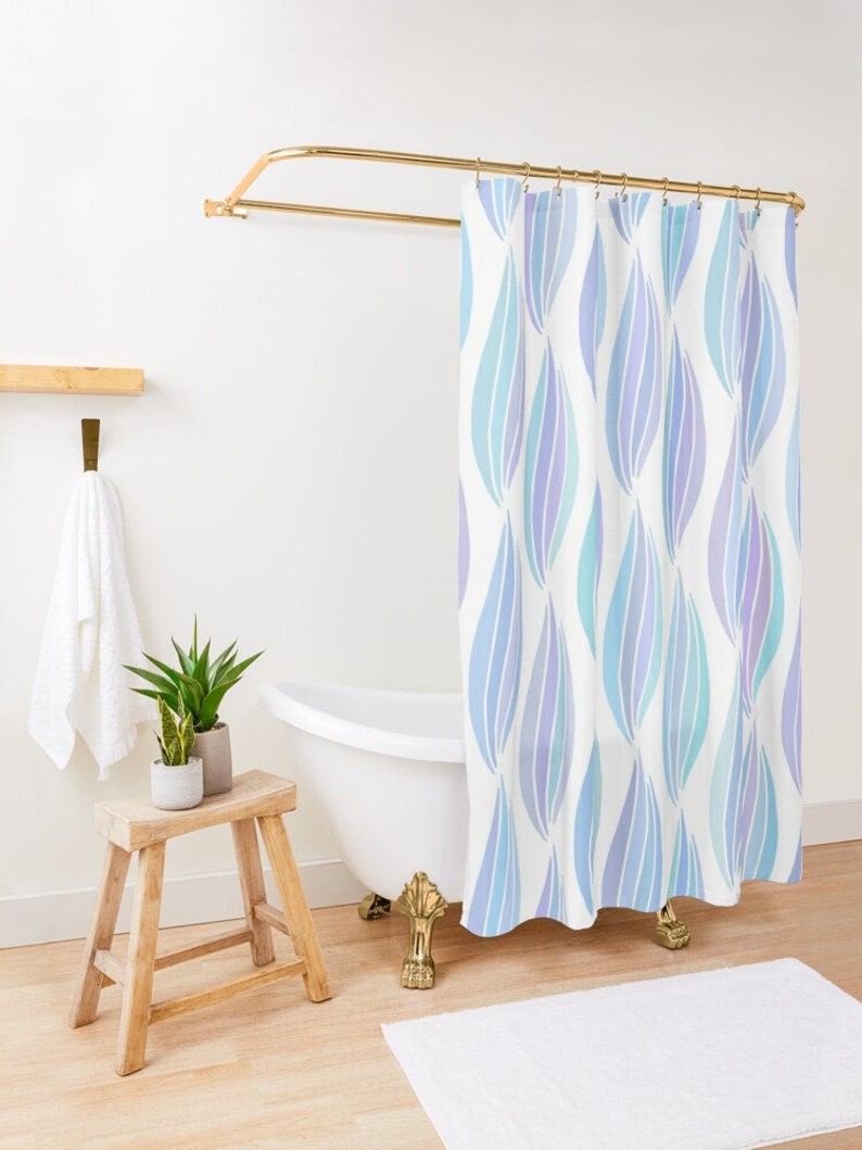 Eco-Friendly And Chic Boho Abstract Flowers Shower Curtain For Your Bathroom Decor - Image 4