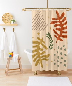 Eco-Friendly And Trendy Boho Botanic Shower Curtain For Your Bathroom Decor