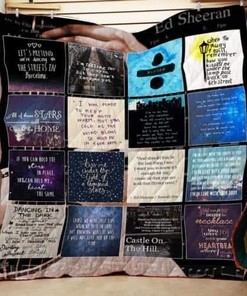 Ed Sheeran Lyrics Quilt Blanket Bedding Set for Home Décor