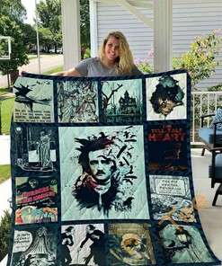 Edgar Allan Poe Personalized Quilt Blanket and Bedding Set with 2 Pillowcases
