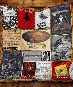 Edgar Allan Poe Quilt Blanket Bedding Set