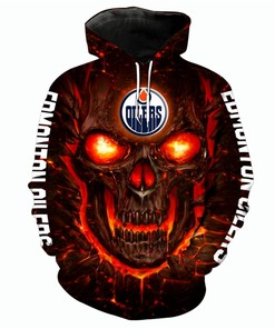 Edmonton Oilers Halloween Hoodie 3D Skulls Pullover Nhl
