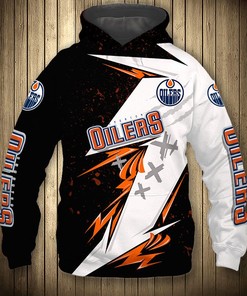 Edmonton Oilers Hoodie 3D Thunder Design Pullover Nhl