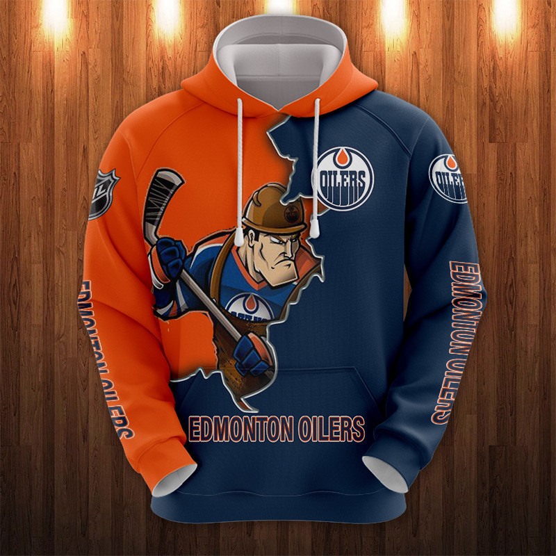 Edmonton Oilers Hoodie 3D Zip Hoodie 3D Cartoon Graphic Zip Hoodie for Fan - Image 3