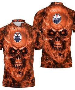 Edmonton Oilers Nhl Fans Skull Polo Shirt All Over Print Shirt 3d T-shirt