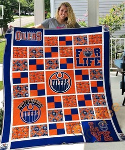 Edmonton Oilers Quilt Blanket Bedding Set