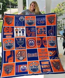 Edmonton Oilers V1 Quilt Blanket Bedding Set